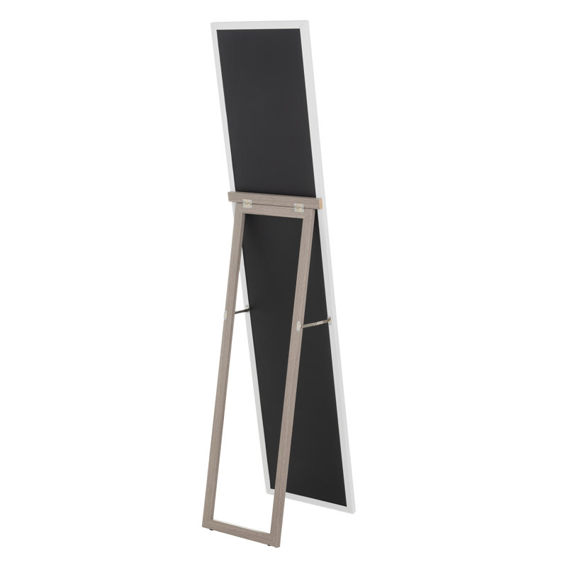 Rectangle Floor Mirror, White/Gray