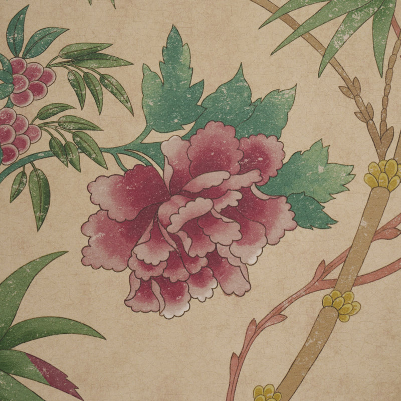 Arasi Floral Non-Woven Wallpaper Roll, Coral