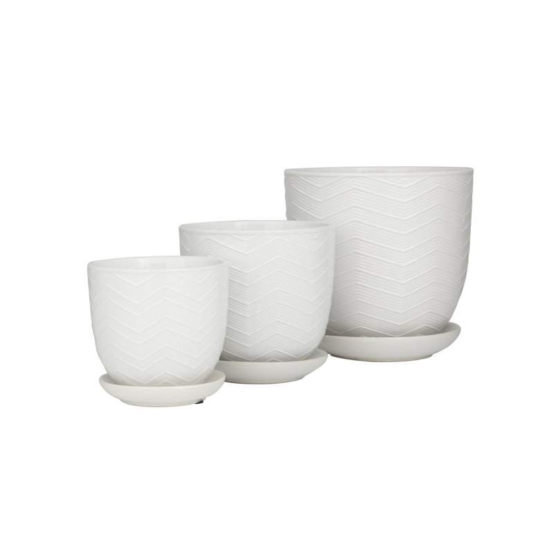 Dimattia Ceramic Pot Planter, White