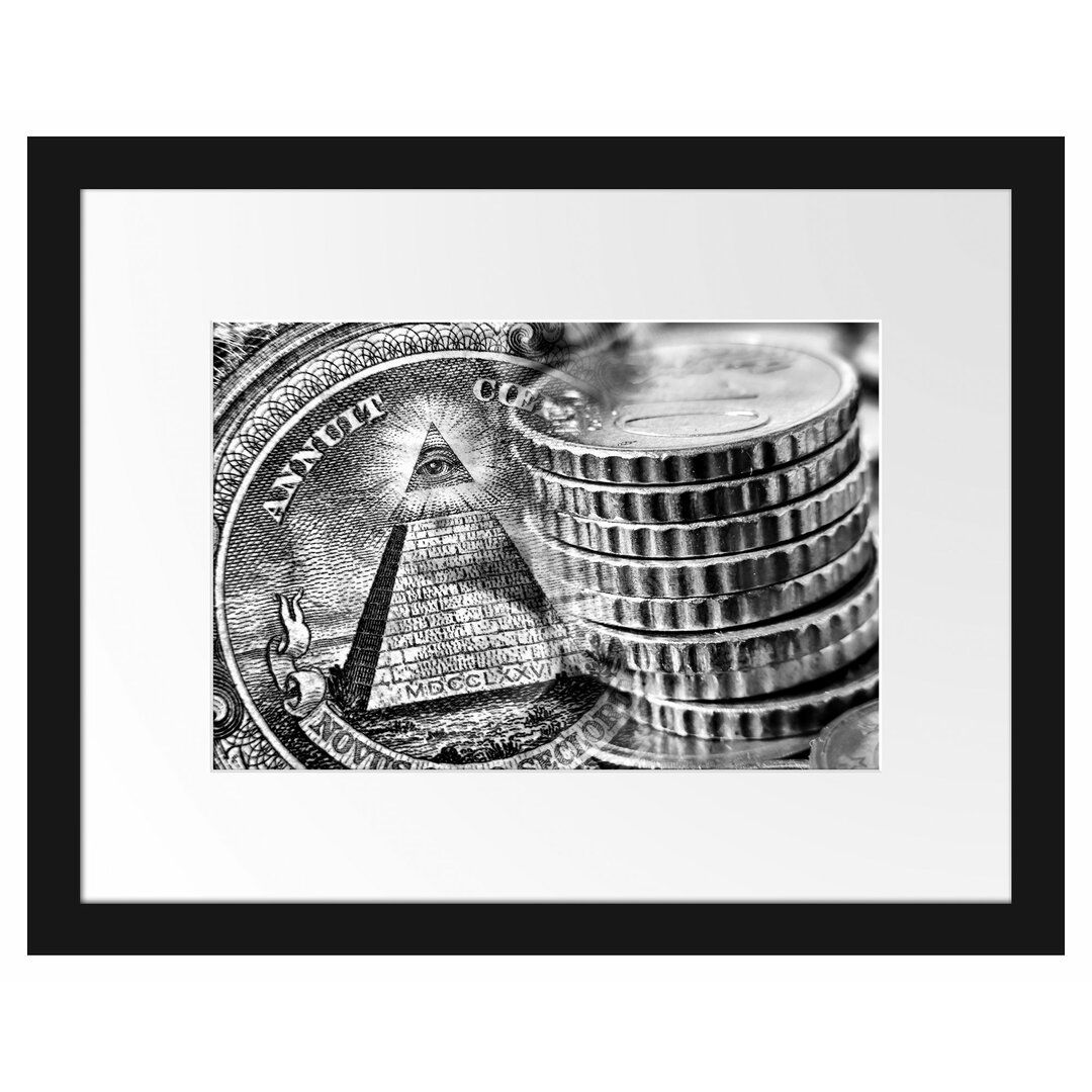 Gerahmtes Poster Illuminati Pyramide