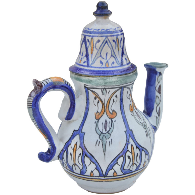 Théière en céramique Mid-Century à motif andalou