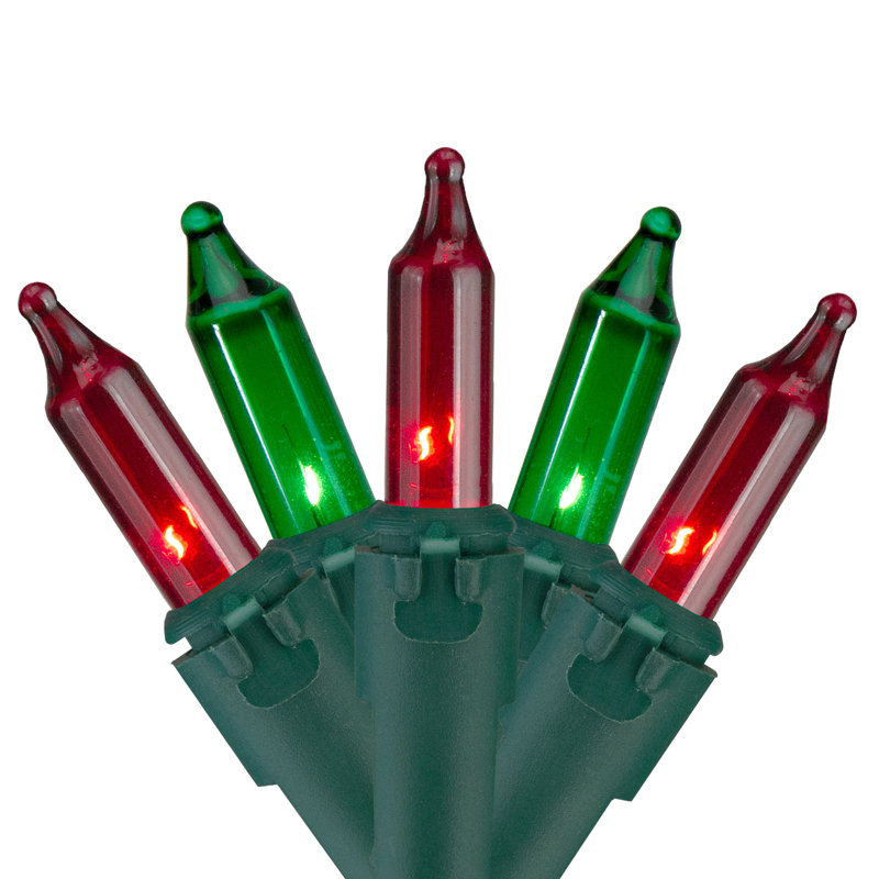 100 mini lumières de Noël 100 points, H 1 po x l 367,2 po x P 1 po, Rouge/vert