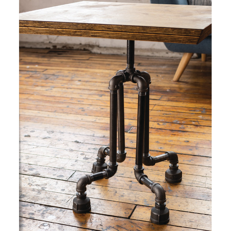 Ensemble de table de bout robuste en acier industriel noir