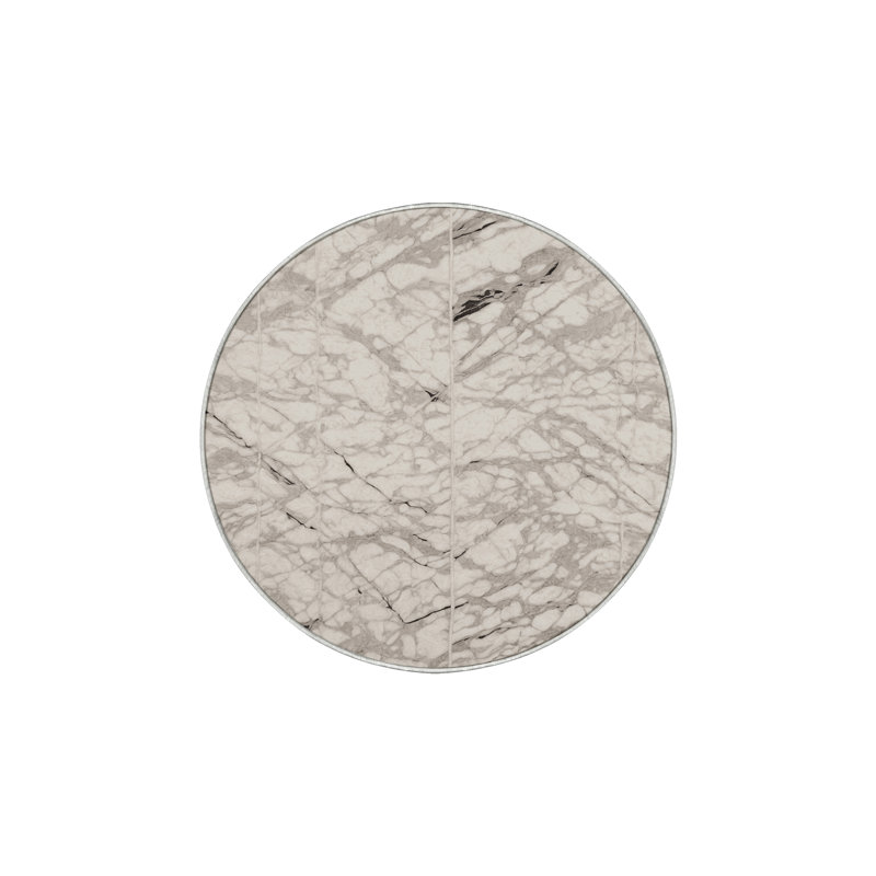 Machine Washable Beige Area Rug, Round 4'