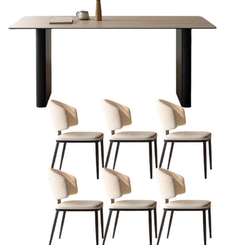 Table Modern Rock Slab, texture naturelle unique, H 29,5 po x L 55,1 po x l 31,5 po