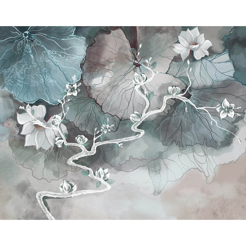 Floral Wall Mural, 75" W x 112" L