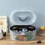 Panier de rangement ovale transparent avec plateau noir