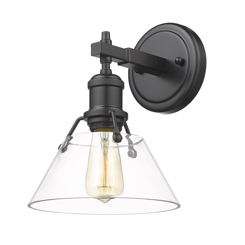 Éclairage pour meuble-lavabo en acier à intensité variable Felda, Noir mat, Verre transparent, 1 lumières