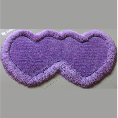 Tapis à poils longs double touffeté à la main en forme de cœur double de 4 po (28 po x 55 po)