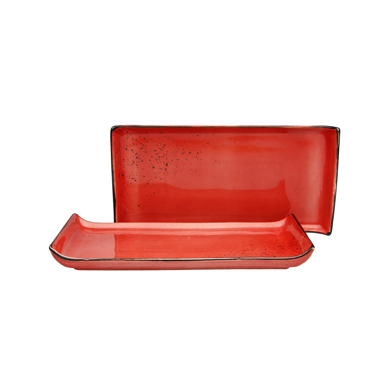Divided Serving Dish, Red