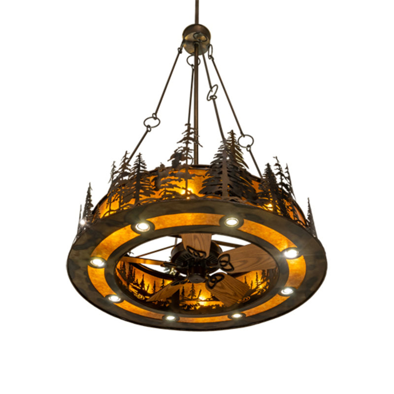Tall Pines LED Downrod Ceiling Fan