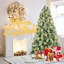 Arbre de Noël 9 pi avec 700 lumières DEL chaudes, 2518 pointes, 122 pommes de pin, branches articulées et support en métal robuste