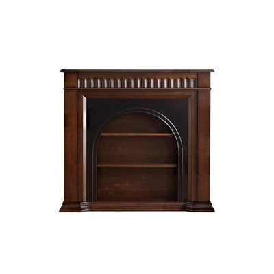 Nu-Brown + Black Solid Wood Freestanding Fireplace