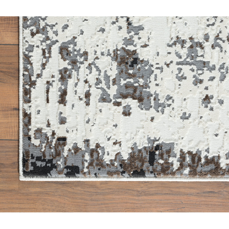 Tapis gris / blanc Abeyta, Rectangle 6 pi x 9 pi