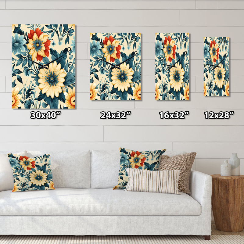 Jamieann - Horloge murale moderne florale, Grand