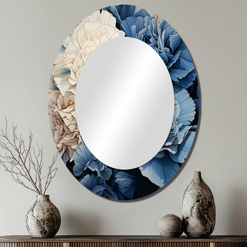 Miroir mural blanc et blanc avec œillets Arrangement VI, 40 po x 30 po