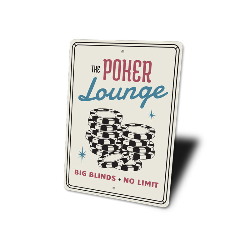 Plaque en aluminium The Poker Lounge, H 18 po x l 12 po x P 0,06 po