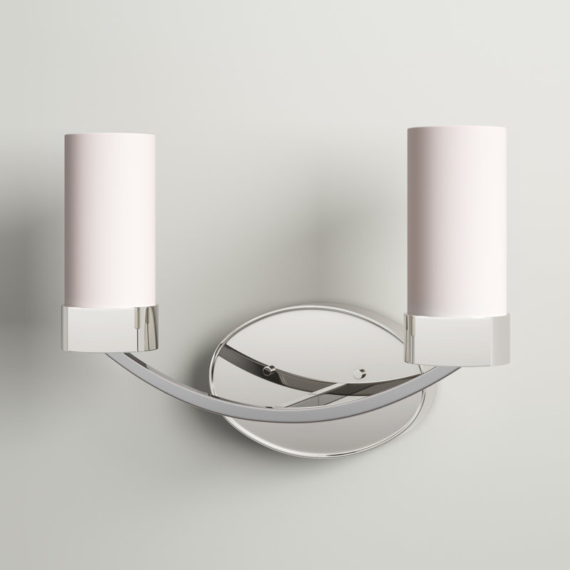 Éclairage de salle de bain à intensité variable 2 lumières Ashaan, Nickel poli