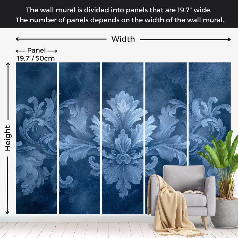 Surface Background Wallpaper Wall Mural - Dark Blue Decoration, 118" W x 82" L