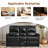 61" Wide PU Leather Upholstered Manual Reclining Loveseat Sofa With USB Charging Port-2055705337