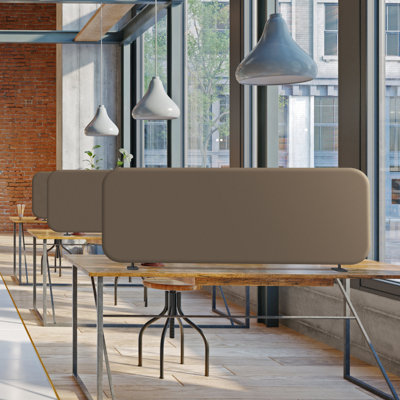 Freestanding Desk Divider Partition, Desk Screen For Office, Classroom, Scratch Resistance, 48"X18", Taupe