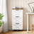 Mobile 3-Drawer Filing Cabinet, Farmhouse Style Lockable File Organizer, for A4 and Letter-Size Documents, for Home Office, Study
