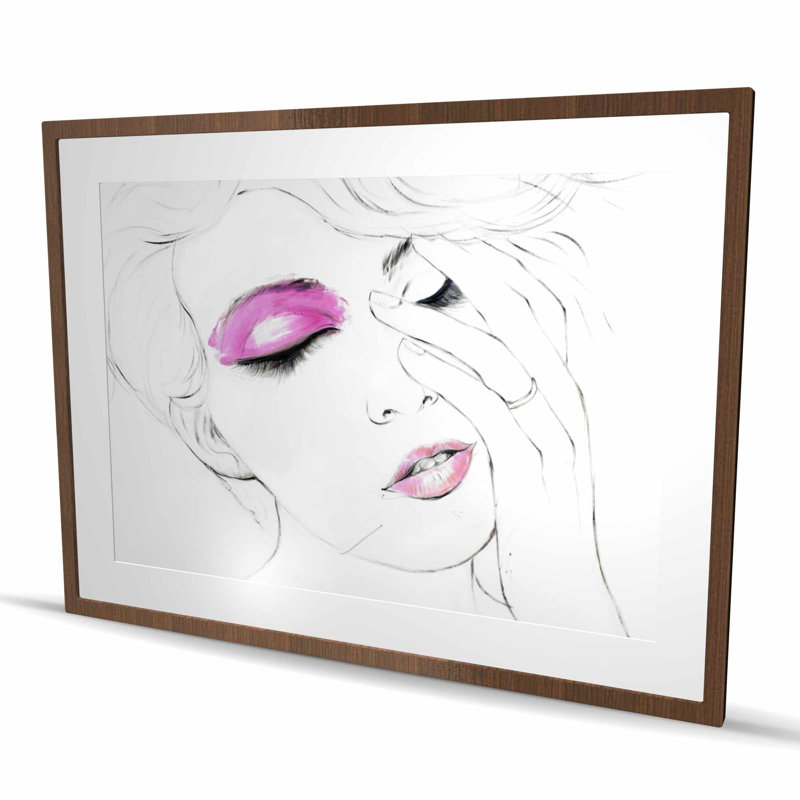 Rose maquillage - Reproduction d'art figurative encadrée pour femme