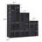 Black Bookcase Set of 3, 15-Cube Simple Black Bookcase, Small Storage Cabinet with Open Shelves-87732058