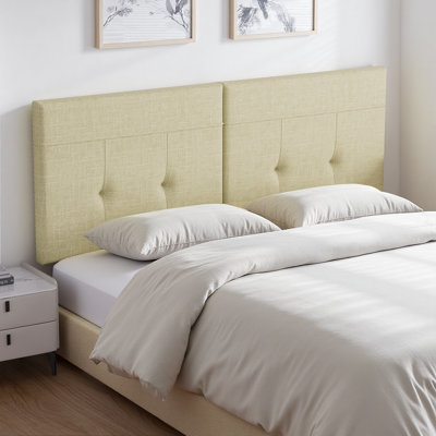 Tête de lit grand, avec pieds en métal robustes, conception de revêtement capitonné