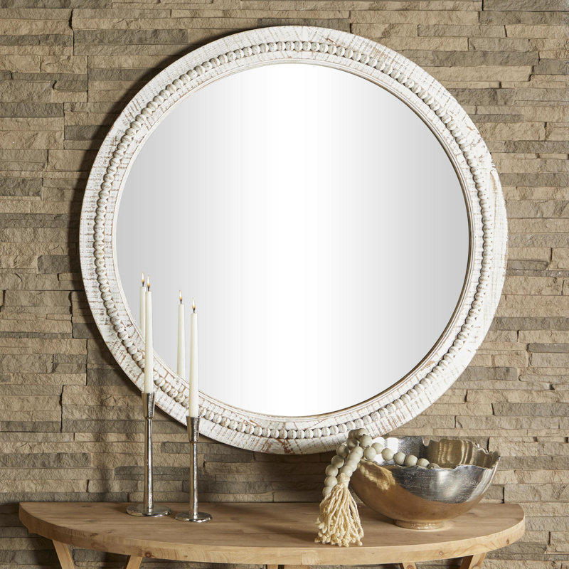 Miroir mural Vivienne, Crème, 36 po x 36 po