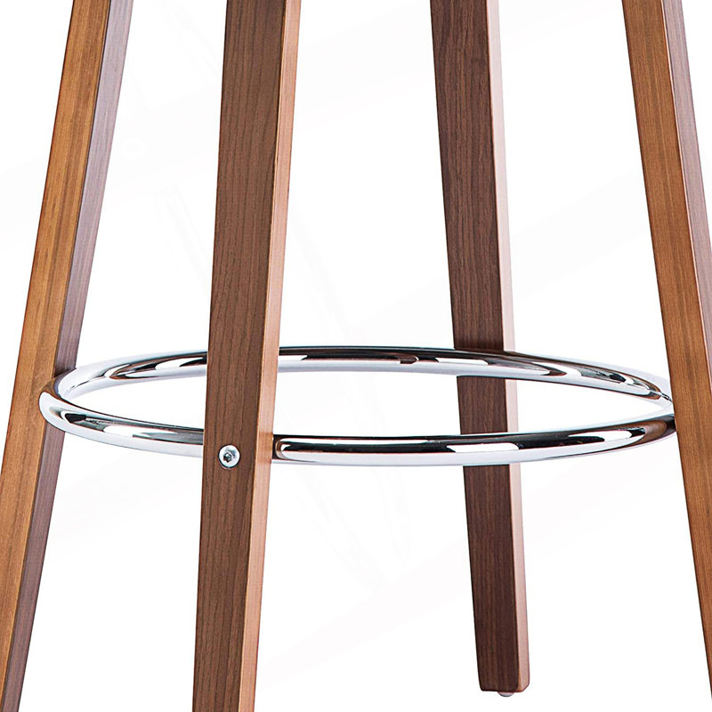 Tabouret de bar pivotant en similicuir Mid-Century