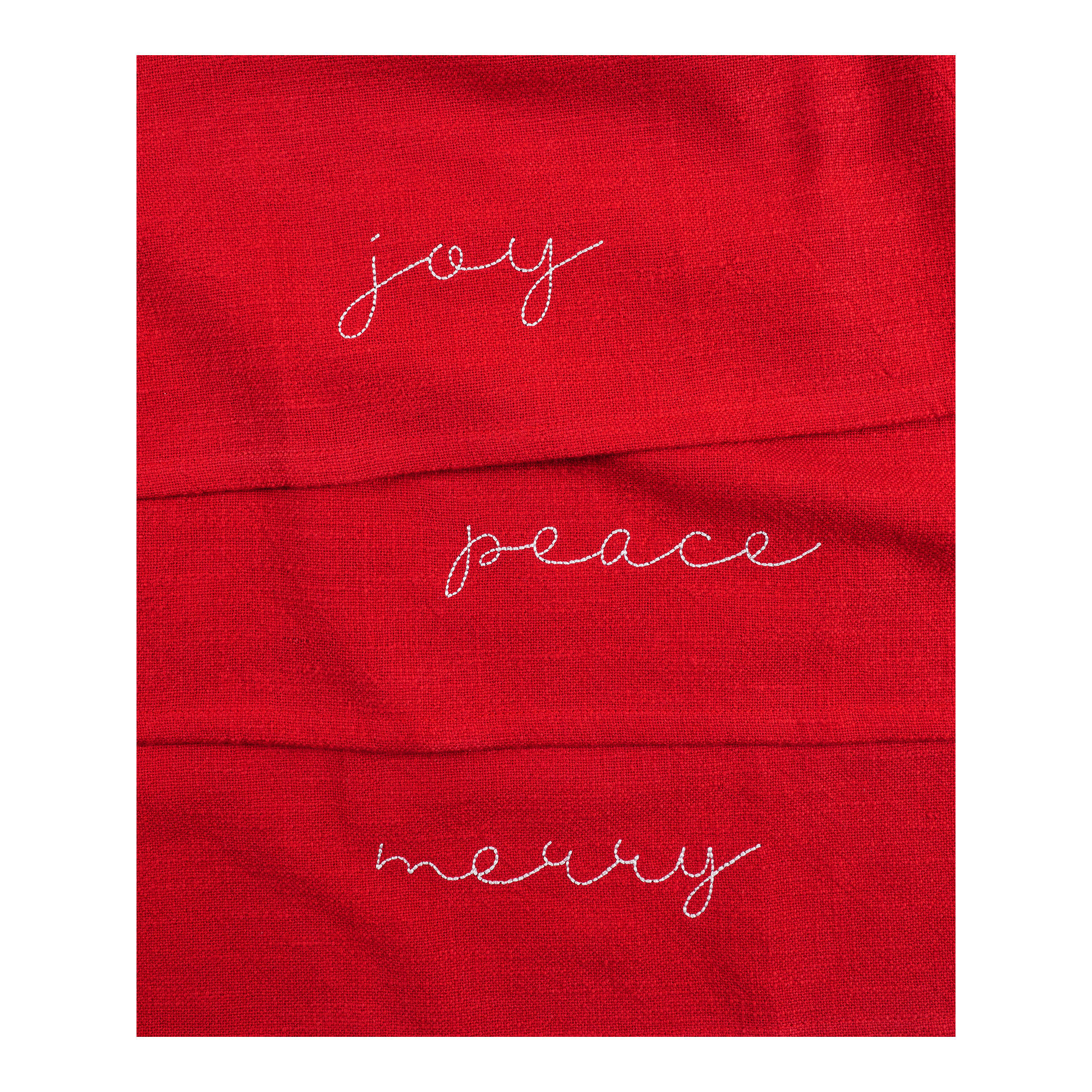Muriel Napkins, Holiday Red Embroidered Monaco