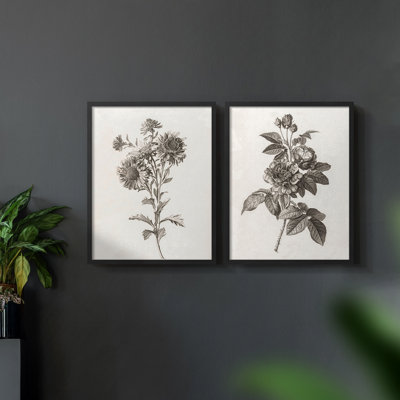 «Vintage Floral LIX», 2 pièces sur papier