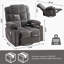 Fauteuil inclinable et berçant de massage pour adultes surdimensionnés avec 2 porte-gobelets, port de charge USB doux avec massage manuel et chaleur. (A + B) GRIS