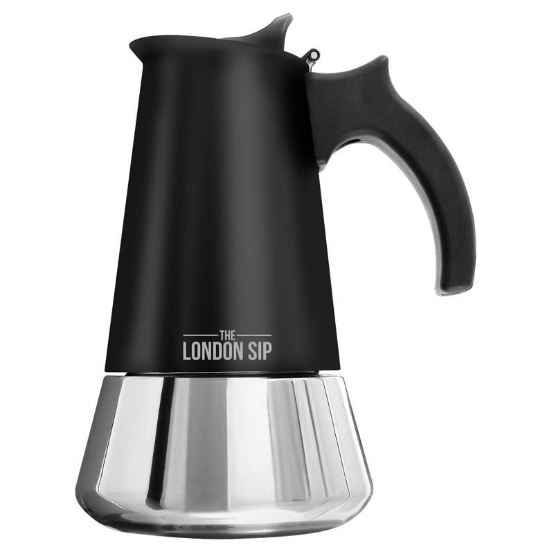 Cafetière à espresso en acier inoxydable London Sip, 10 tasses, Noir