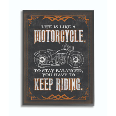 «Moto Life Keep Riding Black Orange Word Design», art textuel