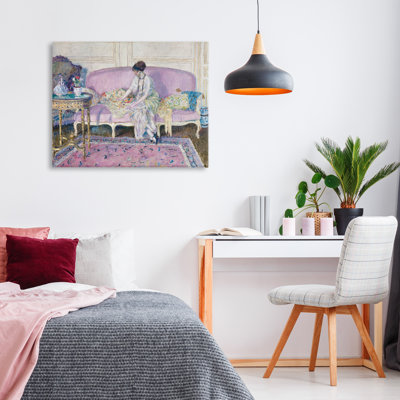 Woman Seated on Sofa Canvas, design by Wild Apple Portfolio
