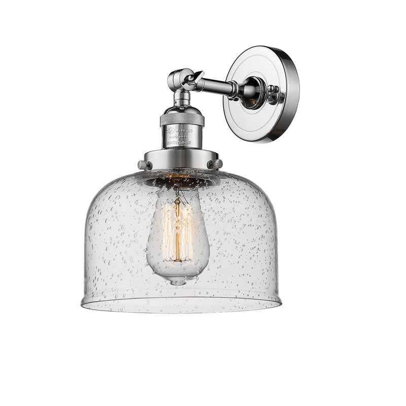 Glass Semi Flush Mount, Polished Chrome