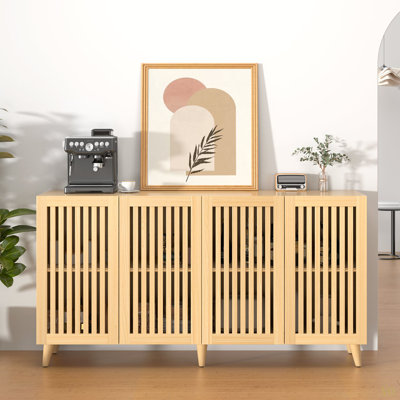 4 Doors Buffet Storage Cabinet, Console Sideboard For Kitchen Dining Room Entryway