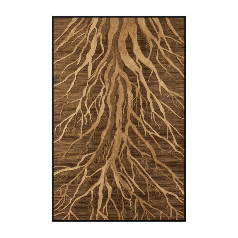 Machine Washable Nature Brown Area Rug, Rectangle 7' x 9'