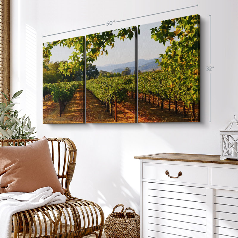 «Napa Vineyard Sunset» sur toile, H 32 po x l 50 po x P 1,25 po