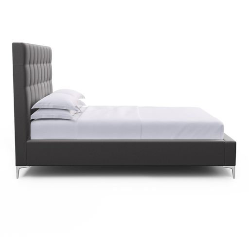 Bryant Upholstered Bed, Twin, Plush Velvet Graphite, Ebony