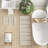 Natural Woven Bath Rug 22X58" - Multi Pattern Heavy Textured Slip Back Machine Washable Stripe Design Shade Non-Slip Base Bathroom Floor Mat Runner-314629092