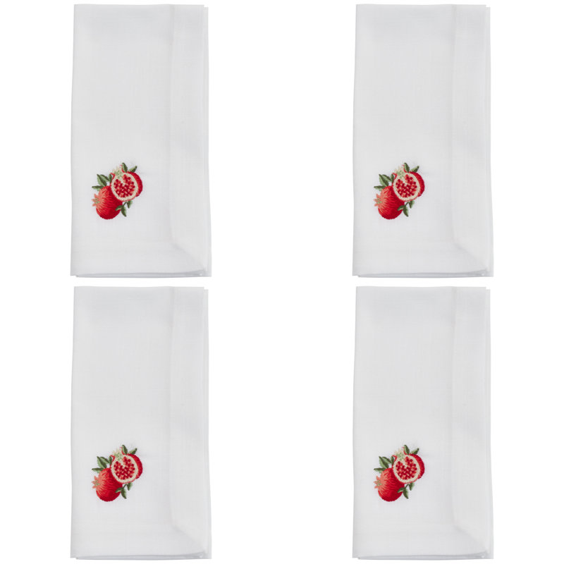 Ensemble de serviettes 4 pièces, Blanc /Rouge