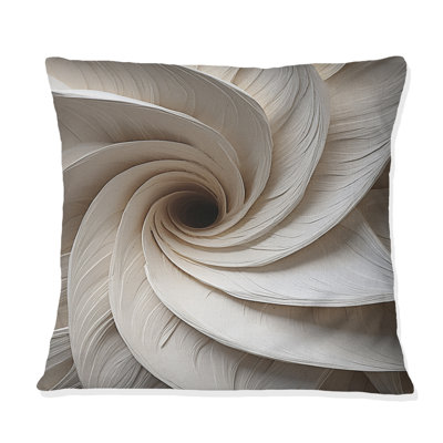 Coussin décoratif blanc avec spirales de minimalisme blanc