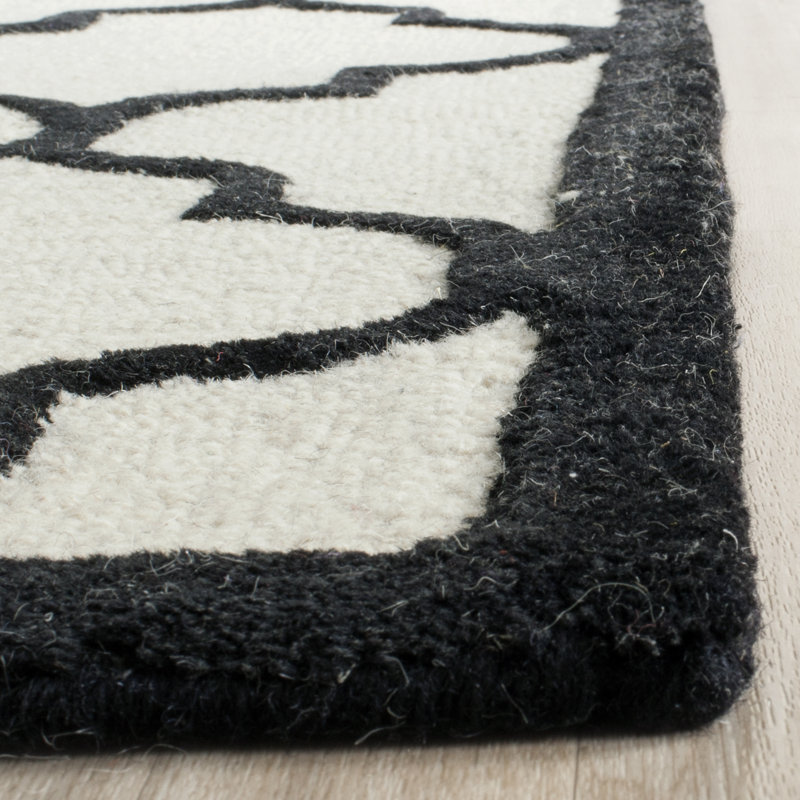 Rotteck Geometric Wool Hand Woven Area Rug, Rectangle 91 x 152cm