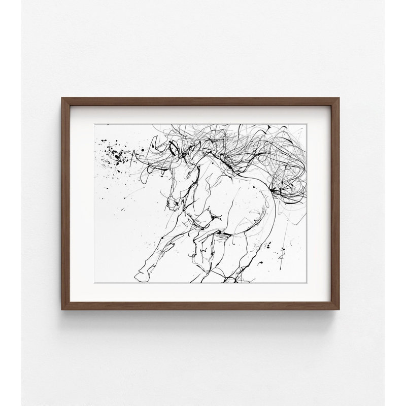 «Horse Contour 2» par STA Studio, affiche de dessin, cheval de chambre à coucher, affiche, H 42 po x l 56 po, Brun