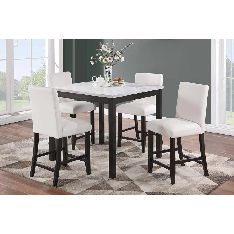 40.4" W 5-PCS DINING SET, WHITE