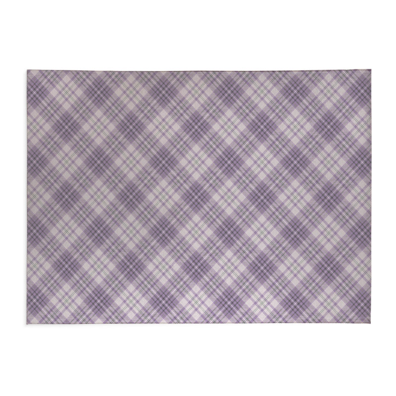 Chinny Tartan Kitchen Mat, Purple, Rectangle 2' x 3'