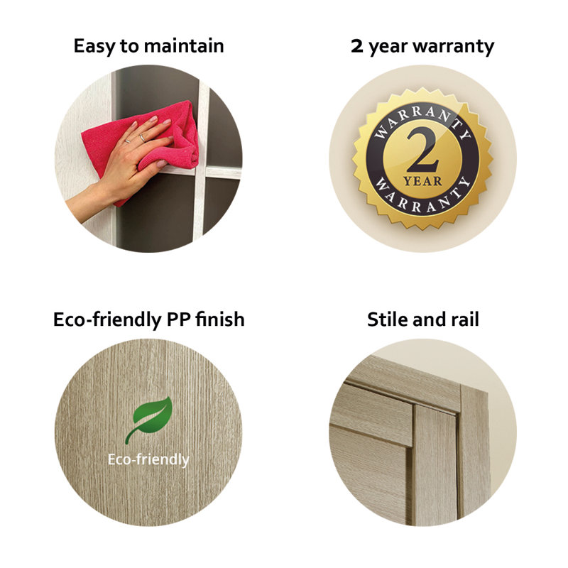 Shaker 1 Panel Manufactured Wood Solid Core Sliding Hidden Barn Door Without Base Board with Installation Hardware Kit